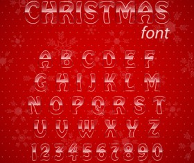 Christmas transparent alphabet creative vector