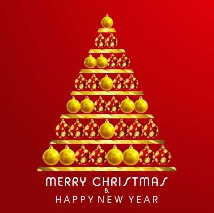 Creative Christmas tree design background set 05