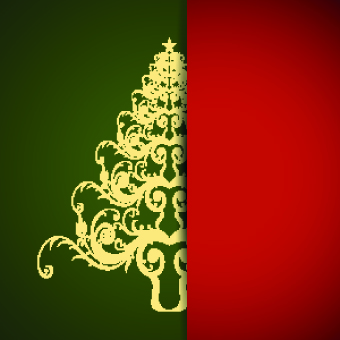 Christmas tree with background vector 02