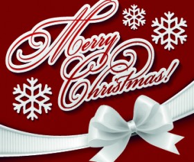 Christmas white bow background vector
