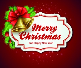 Christmas with happy new year cute cards vector