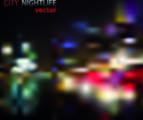 Neon City nightlife vector background set 01