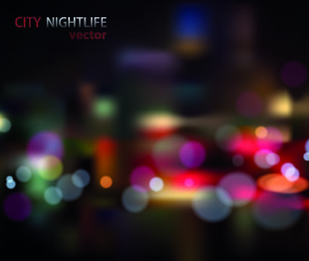 Neon City nightlife vector background set 02