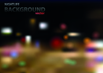 Neon City nightlife vector background set 03