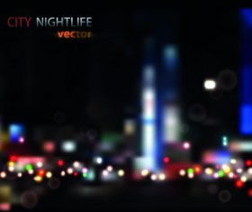 Neon City nightlife vector background set 04