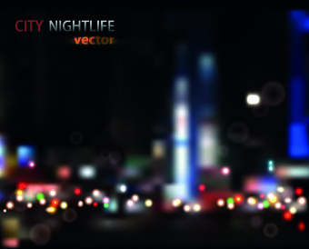 Neon City nightlife vector background set 04