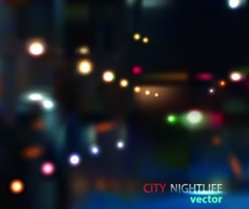 Neon City nightlife vector background set 05
