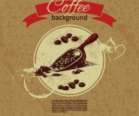 Coffee background retro design vector 01