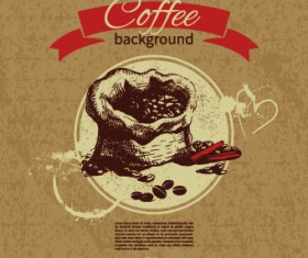Coffee background retro design vector 04