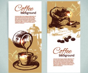 Coffee background retro design vector 05