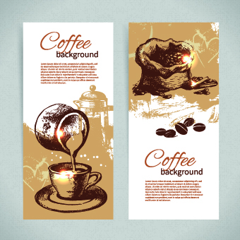 Coffee background retro design vector 05