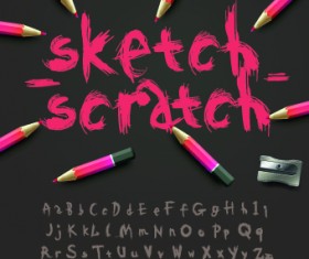 Colored alphabet design vector 02