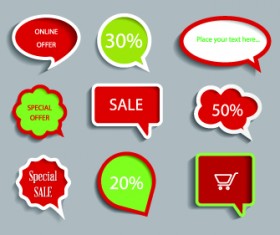 Colored sale labels vector