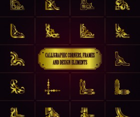Corners gold design element vector
