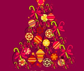 Creative Christmas tree baubles background
