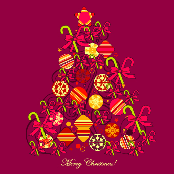 Creative Christmas tree baubles background