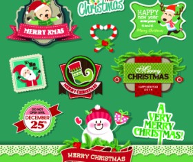 Creative Merry Christmas labels vector