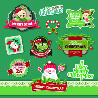 Download Creative Merry Christmas Labels Vector Free Download SVG Cut Files