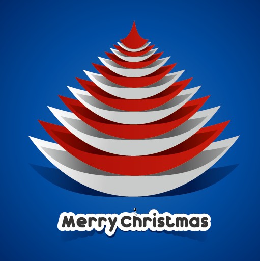 Creative Paper Christmas tree background vector 02