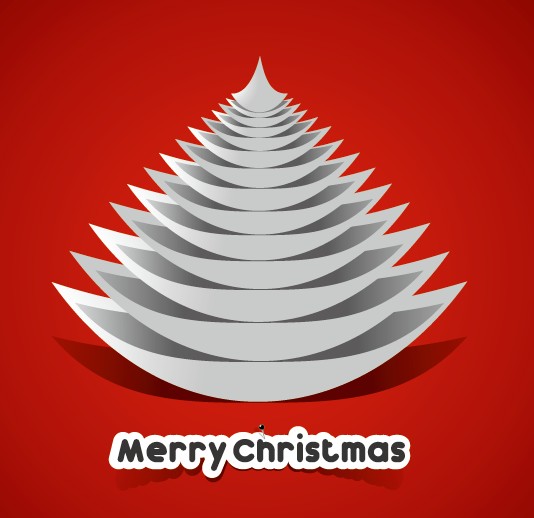Creative Paper Christmas tree background vector 03