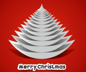 Creative Paper Christmas tree background vector 04