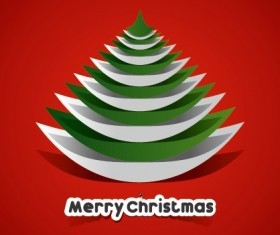 Creative Paper Christmas tree background vector 05