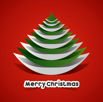 Creative Paper Christmas tree background vector 05