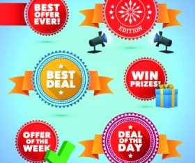 Creative Promo labels design vector 01