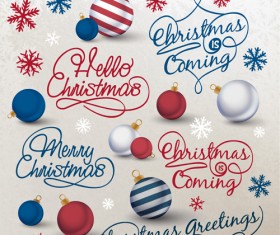 Creative christmas calligraphy design vector set 02