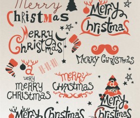 Creative christmas calligraphy design vector set 03