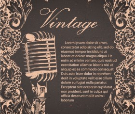 Creative vintage music background vector set 02