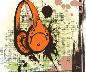 Creative vintage music background vector set 05