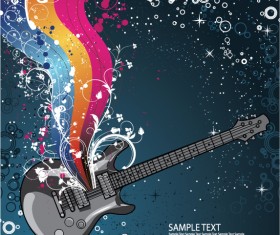 Creative vintage music background vector set 08