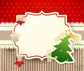 Cute Christmas cards with frame vector set 01