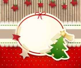Cute Christmas cards with frame vector set 02
