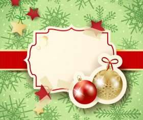 Cute Christmas cards with frame vector set 07 free download