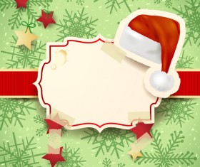 Cute Christmas cards with frame vector set 07