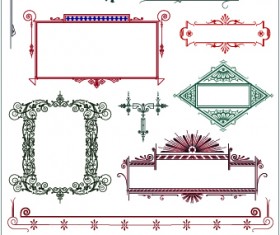 Decoration frame element vector set 01