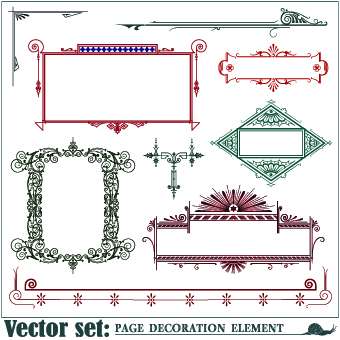 Decoration frame element vector set 01