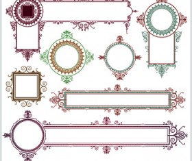 Decoration frame element vector set 02