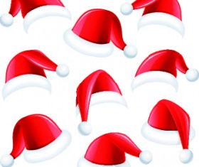 Different christmas hat vector set