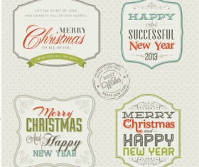 Elegant Christmas labels design vector