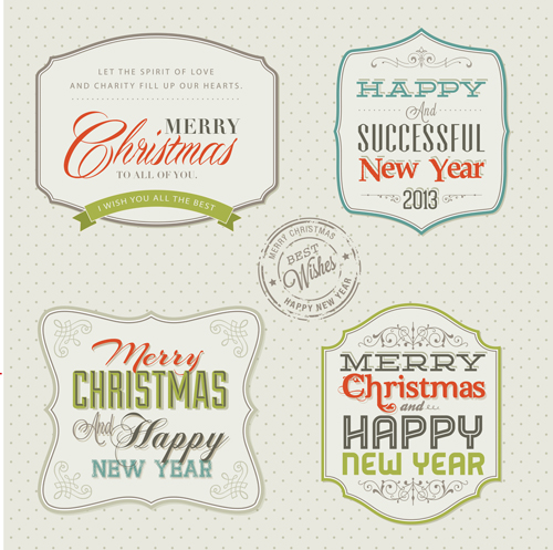 Elegant Christmas labels design vector