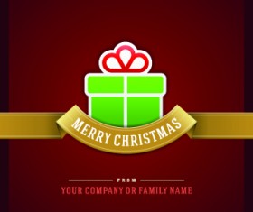 Elegant Merry Christmas card vector graphics