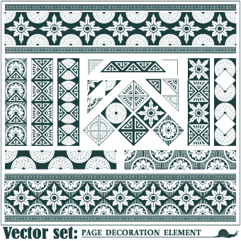 Floral pattern decoration element vector