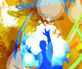 Music party grunge style flyer design vector 01