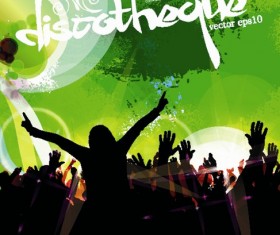 Music party grunge style flyer design vector 02
