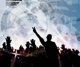 Music party grunge style flyer design vector 03