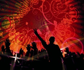 Music party grunge style flyer design vector 04
