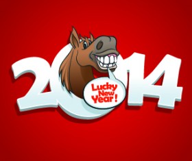 Funny 2014 New Year creative design vector